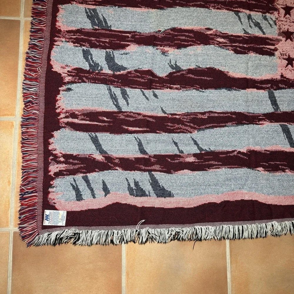 American Flag Vintage Tapestry Throw Blanket Patriotic USA Northwest Company - Picture 11 of 14